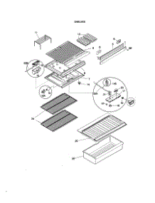 Shelves parts for Kenmore Refrigerator 253.36619891 (25336619891, 253 36619891) from AppliancePartsPros.com