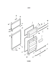 Door parts for Kenmore Refrigerator 253.36619891 (25336619891, 253 36619891) from AppliancePartsPros.com
