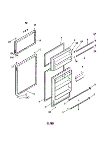 Door parts for Kenmore Refrigerator 253.36619895 (25336619895, 253 36619895) from AppliancePartsPros.com