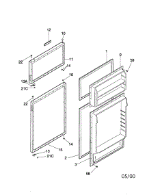 Door parts for Kenmore Refrigerator 253.36811991 (25336811991, 253 36811991) from AppliancePartsPros.com