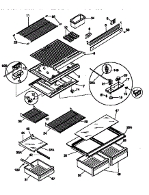 Shelves And Divider Block parts for Kenmore Refrigerator 253.37840890 (25337840890, 253 37840890) from AppliancePartsPros.com