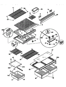 Shelves And Divider Block parts for Kenmore Refrigerator 253.37844891 (25337844891, 253 37844891) from AppliancePartsPros.com