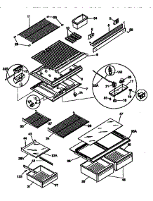 Shelves And Divider Block parts for Kenmore Refrigerator 253.37847890 (25337847890, 253 37847890) from AppliancePartsPros.com