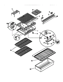 Shelves And Divider Block parts for Kenmore Refrigerator 253.38302892 (25338302892, 253 38302892) from AppliancePartsPros.com