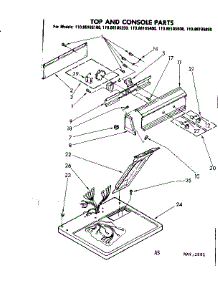 Top And Console Parts parts for Kenmore Dryer 110.86185800 (11086185800, 110 86185800) from AppliancePartsPros.com