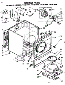 Cabinet Parts parts for Kenmore Dryer 110.86186400 (11086186400, 110 86186400) from AppliancePartsPros.com