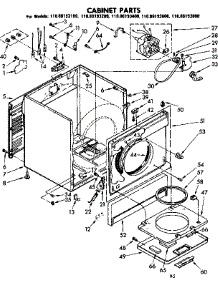 Cabinet Parts parts for Kenmore Dryer 110.86193600 (11086193600, 110 86193600) from AppliancePartsPros.com