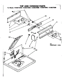 Top And Console Parts parts for Kenmore Dryer 110.86273400 (11086273400, 110 86273400) from AppliancePartsPros.com
