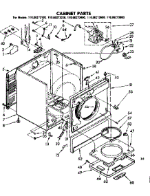 Cabinet Parts parts for Kenmore Dryer 110.86273400 (11086273400, 110 86273400) from AppliancePartsPros.com