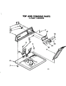 Top And Console Parts parts for Kenmore Dryer 110.86340100 (11086340100, 110 86340100) from AppliancePartsPros.com