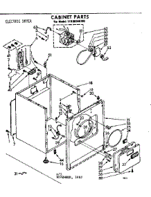 Cabinet Parts parts for Kenmore Dryer 110.86345100 (11086345100, 110 86345100) from AppliancePartsPros.com