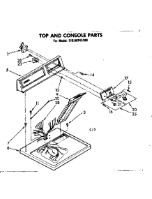 Top And Console Parts parts for Kenmore Dryer 110.86345100 (11086345100, 110 86345100) from AppliancePartsPros.com