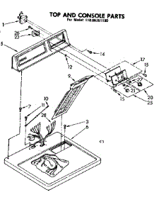 Top And Console Pats parts for Kenmore Dryer 110.86351100 (11086351100, 110 86351100) from AppliancePartsPros.com