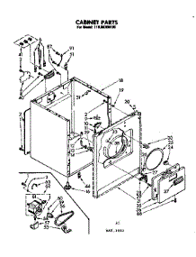 Cabinet Parts parts for Kenmore Dryer 110.86356100 (11086356100, 110 86356100) from AppliancePartsPros.com