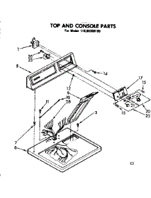 Top And Console Parts parts for Kenmore Dryer 110.86356100 (11086356100, 110 86356100) from AppliancePartsPros.com
