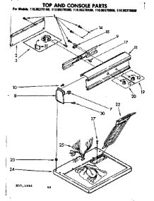 Top And Console Parts parts for Kenmore Dryer 110.86370200 (11086370200, 110 86370200) from AppliancePartsPros.com