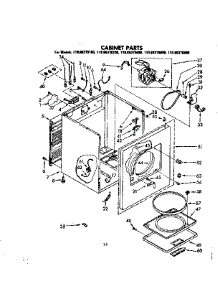 Cabinet Parts parts for Kenmore Dryer 110.86370200 (11086370200, 110 86370200) from AppliancePartsPros.com
