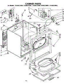 Cabinet Parts parts for Kenmore Dryer 110.86373200 (11086373200, 110 86373200) from AppliancePartsPros.com