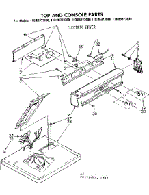 Top And Console Parts parts for Kenmore Dryer 110.86373800 (11086373800, 110 86373800) from AppliancePartsPros.com
