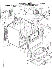 Cabinet Parts parts for Kenmore Dryer 110.86373810 (11086373810, 110 86373810) from AppliancePartsPros.com