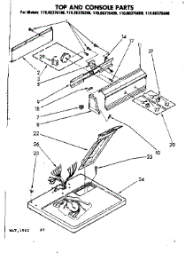 Top And Console Parts parts for Kenmore Dryer 110.86375800 (11086375800, 110 86375800) from AppliancePartsPros.com