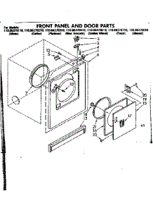 Front Panel And Door Parts parts for Kenmore Dryer 110.86379710 (11086379710, 110 86379710) from AppliancePartsPros.com