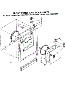 Front Panel And Door Parts parts for Kenmore Dryer 110.86379800 (11086379800, 110 86379800) from AppliancePartsPros.com