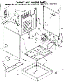 Cabinet And Motor Parts parts for Kenmore Dryer 110.86379800 (11086379800, 110 86379800) from AppliancePartsPros.com