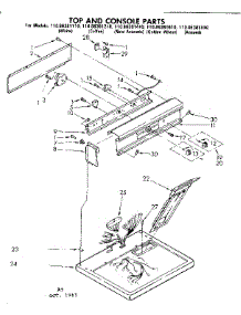 Top And Console Parts parts for Kenmore Dryer 110.86381110 (11086381110, 110 86381110) from AppliancePartsPros.com