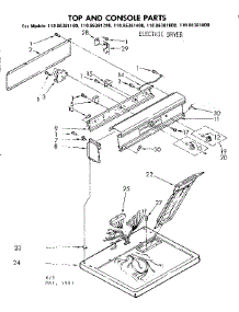 Top And Console Parts parts for Kenmore Dryer 110.86381400 (11086381400, 110 86381400) from AppliancePartsPros.com