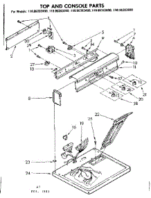 Top And Console Parts parts for Kenmore Dryer 110.86383100 (11086383100, 110 86383100) from AppliancePartsPros.com
