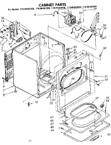 Cabinet Parts parts for Kenmore Dryer 110.86383200 (11086383200, 110 86383200) from AppliancePartsPros.com