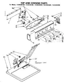 Top And Console Parts parts for Kenmore Dryer 110.86384400 (11086384400, 110 86384400) from AppliancePartsPros.com