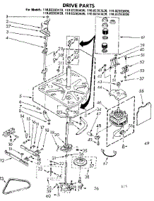 Drive Parts parts for Kenmore Washer 110.82283620 (11082283620, 110 82283620) from AppliancePartsPros.com