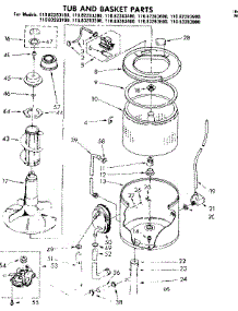 Tub And Basket Parts parts for Kenmore Washer 110.82283800 (11082283800, 110 82283800) from AppliancePartsPros.com