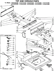 Top And Console Parts parts for Kenmore Washer 110.82283800 (11082283800, 110 82283800) from AppliancePartsPros.com