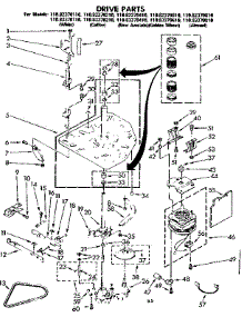 Drive Parts parts for Kenmore Washer 110.82370610 (11082370610, 110 82370610) from AppliancePartsPros.com