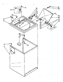 Top And Cabinet Parts parts for Kenmore Washer 110.81362830 (11081362830, 110 81362830) from AppliancePartsPros.com