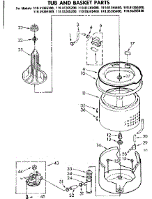 Tub And Basket Parts parts for Kenmore Washer 110.81365400 (11081365400, 110 81365400) from AppliancePartsPros.com