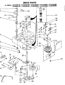 Drive Parts parts for Kenmore Washer 110.81365800 (11081365800, 110 81365800) from AppliancePartsPros.com
