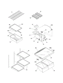 Shelves parts for Kenmore Refrigerator 253.68239800 (25368239800, 253 68239800) from AppliancePartsPros.com