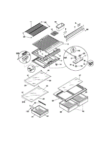 Shelves parts for Kenmore Refrigerator 253.68828792 (25368828792, 253 68828792) from AppliancePartsPros.com