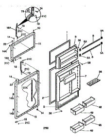 Doors parts for Kenmore Refrigerator 253.68842791 (25368842791, 253 68842791) from AppliancePartsPros.com