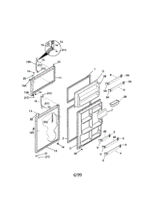 Door parts for Kenmore Refrigerator 253.69132990 (25369132990, 253 69132990) from AppliancePartsPros.com