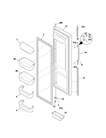 Refrigerator Door parts for Kenmore Refrigerator 253.53624301 (25353624301, 253 53624301) from AppliancePartsPros.com
