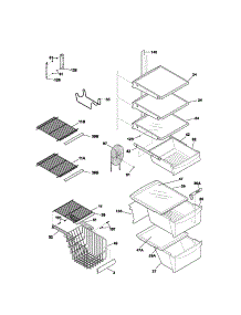 Shelves parts for Kenmore Refrigerator 253.53684300 (25353684300, 253 53684300) from AppliancePartsPros.com