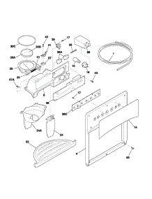Dispenser parts for Kenmore Refrigerator 253.54343300 (25354343300, 253 54343300) from AppliancePartsPros.com