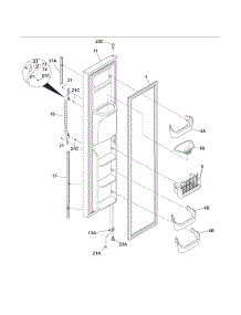 Freezer Door parts for Kenmore Refrigerator 253.54362408 (25354362408, 253 54362408) from AppliancePartsPros.com