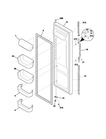 Refrigerator Door parts for Kenmore Refrigerator 253.54363400 (25354363400, 253 54363400) from AppliancePartsPros.com