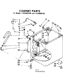 Cabinet Parts parts for Kenmore Washer 110.82045100 (11082045100, 110 82045100) from AppliancePartsPros.com